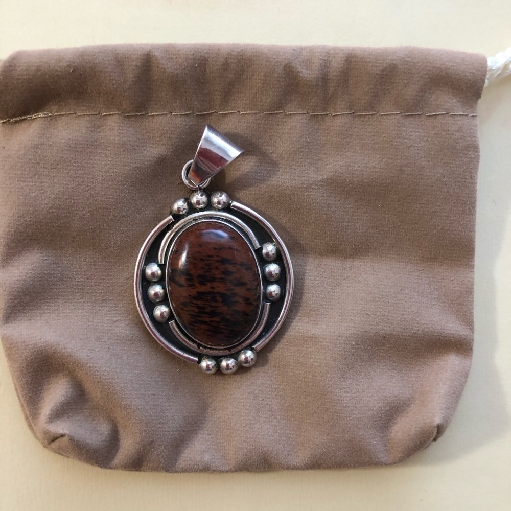 .925 Sterling Necklace Pendant with Stone